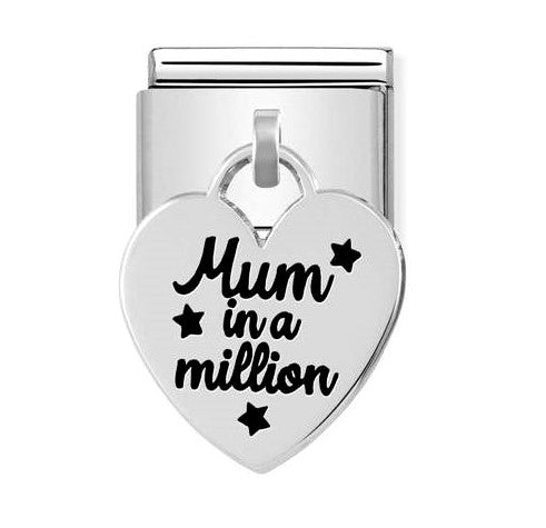 331811/02 Classic ENGRAVED CHARMS S/steel & 925 silver Mum in a million