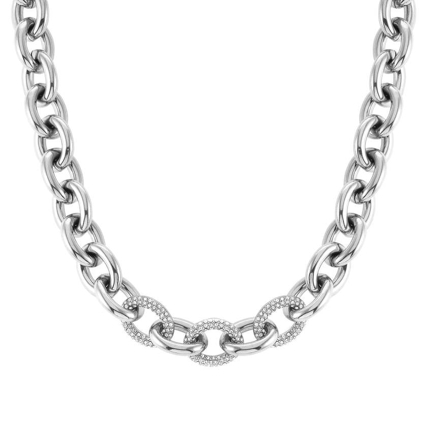 028601/001 AFFINITY necklace,steel & crystals