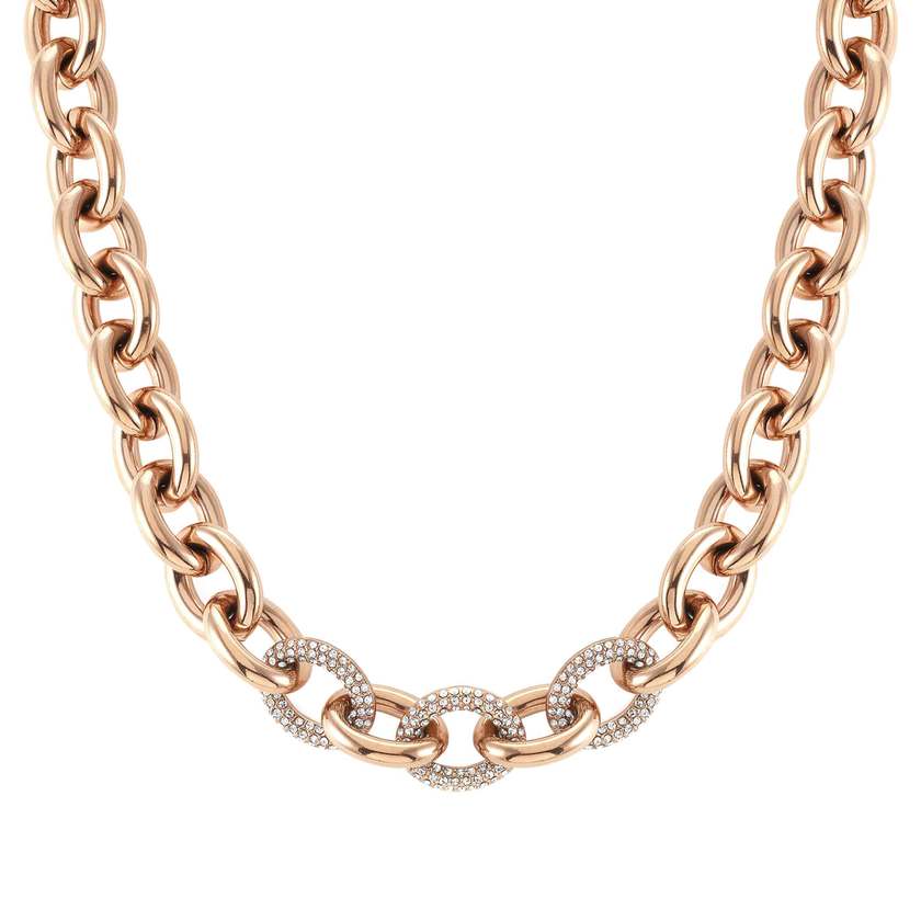 028601/011 AFFINITY necklace,steel & crystals,Rose Gold Col. PVD
