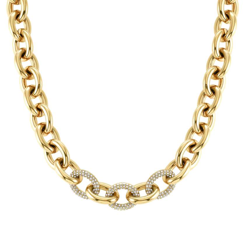 028601/012 AFFINITY necklace,steel & Crystals,Yellow Gold Col. PVD Coating