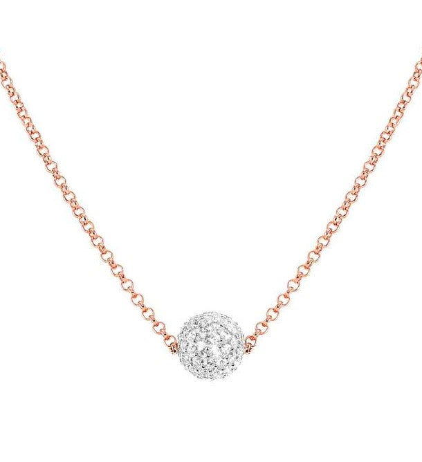 SOUL necklace,925 silver,CZ,Rose Gold Plate