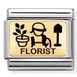 030166/12 Classic PLATES in steel & yellow gold Florist