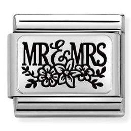 330111/15 Classic PLATES (IC) steel, 925 silver. Mr & Mrs FLOWER