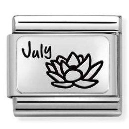 330112/19 Classic MONTH FLOWER PLATES (IC) steel, 925 silver. July