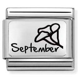 330112/21 Classic MONTH FLOWER PLATES (IC) steel, 925 silver. September