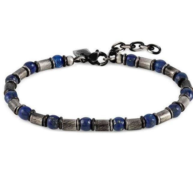 INSTINCT,bracelet S/Steel & stones ,Vintage SODALITE 027921/034