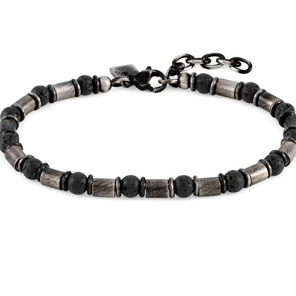 INSTINCT,bracelet, S/Steel & Stones vintage,LAVA STONE 027921/036