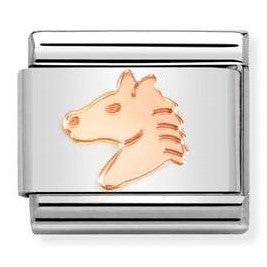 430104/46 Classic steel , 9 ct Rose gold Horse head