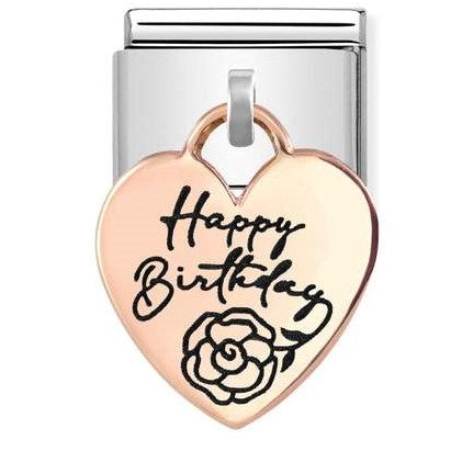 431803/06 Classic steel, 9ct gold Heart Happy birthday