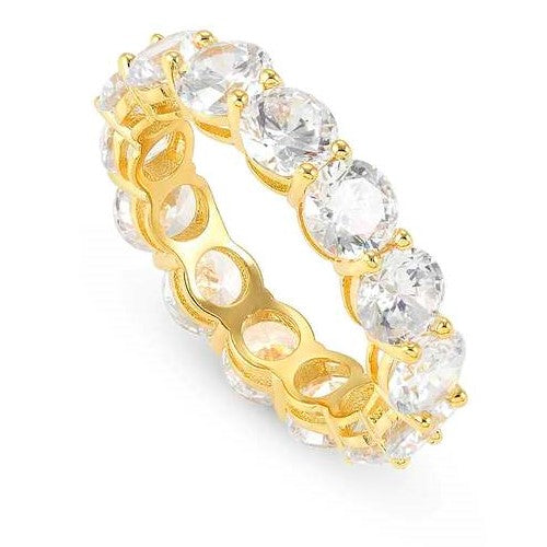 CHIC & CHARM JOYFUL ed. ring in 925 silver and cz (LARGE) Yellow Gold Size 11