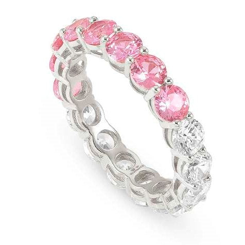 CHIC & CHARM JOYFUL ed. ring in 925 silver and cz (BICOLOR) PINK Fin. Silver Size17