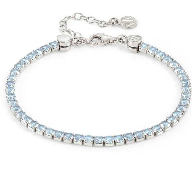 CHIC & CHARM JOYFUL ed. bracelet in 925 silver and cz LIGHT BLUE Fin. Silver