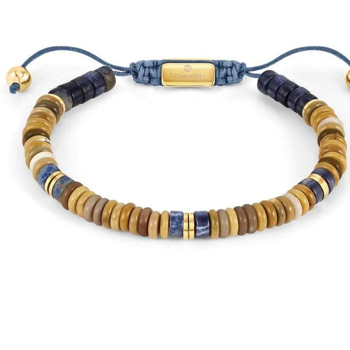 INSTINCT STYLE bracelet, steel, stones SAND COLOUR JASPER