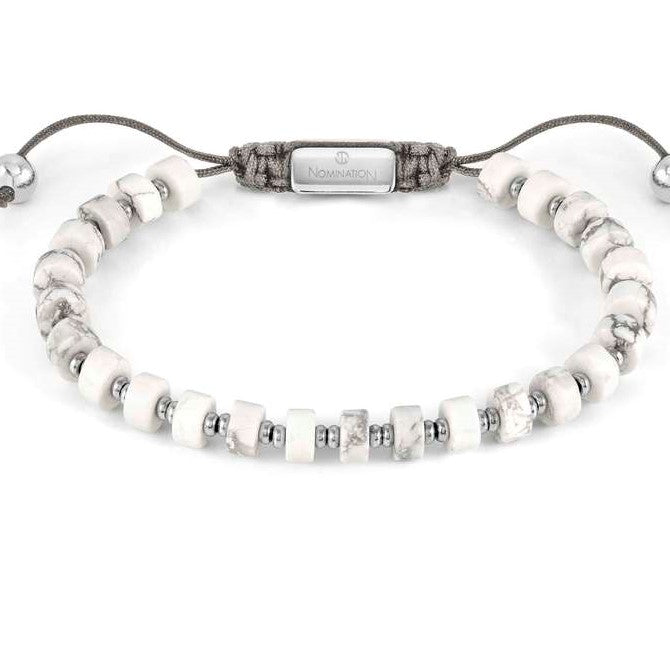 INSTINCT STYLE bracelet,steel, stones WHITE TURQUOISE