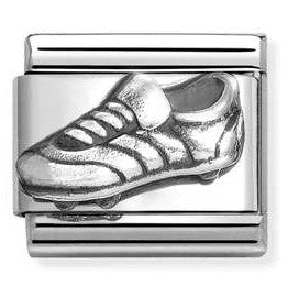 330101/67 Classic OXIDIZED ,steel,925 silver Soccer shoe