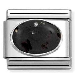330510/43 Classic HARD STONES steel, 925 silver LAVA STONE MAT
