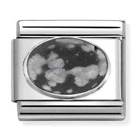 330510/44 Classic HARD STONES steel, 925 silver MAT OBSIDIAN