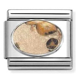 330510/46 Classic HARD STONES steel, 925 silver LEOPARD JASPER MAT