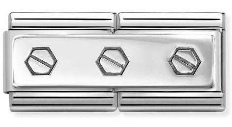 330710/50 Classic DOUBLE ENGRAVED steel 925 silver CUSTOM Triple hex screws
