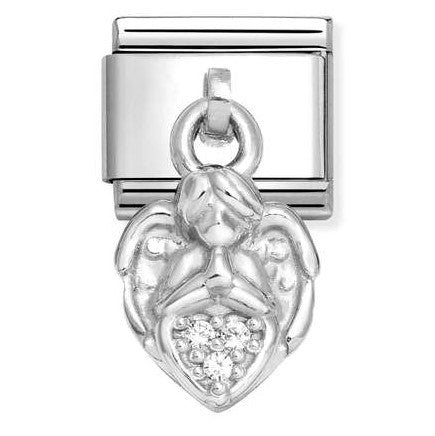 331800/33 Classic CHARMS steel , 925 sterling silver Angel with heart