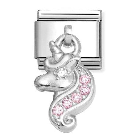 331800/36 Classic CHARMS steel , 925 sterling silver PINK Unicorn
