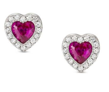 ALLMYLOVE earrings 925 silver,CZ, RED 240304/006