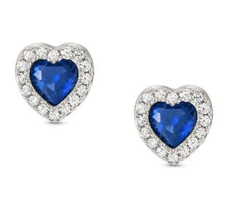 ALLMYLOVE earrings 925 silver CZ BLUE 240304/012