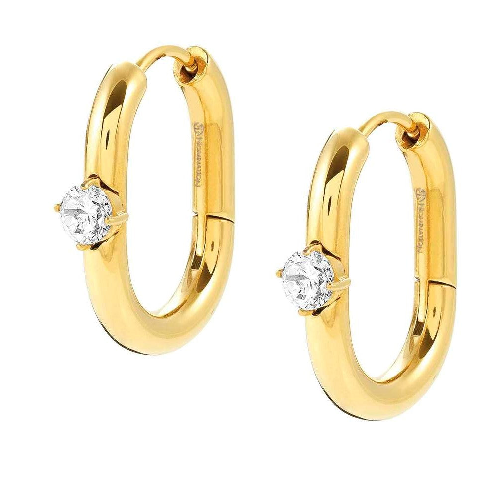 CHAINSOFSTYLE earrings,steel, cz Yellow Gold029403/012