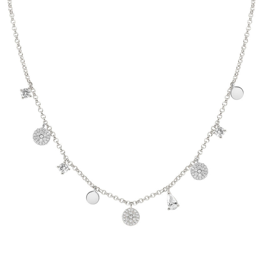 LUCENTISSIMA necklace, 925 sterling silver, cz (PENDANTS) Silver Round