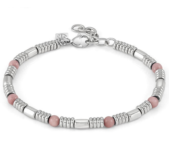 INSTINCTSTYLE bracelet ed. STONES steel, stones PINK OPAL