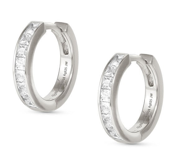 CARISMATICA earrings 925 sterling silver cz WHITE fin. Silver