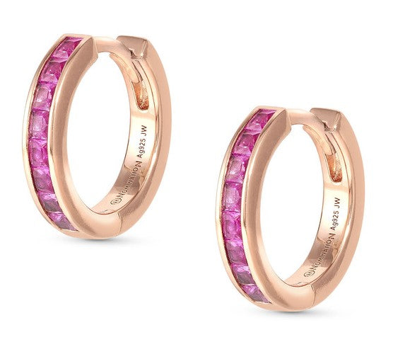 CARISMATICA earrings 925 sterling silver, cz PINK fin. Pink gold