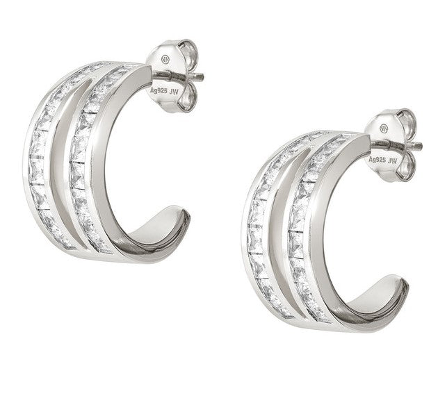 CARISMATICA earrings 925 sterling silver cz (RICCHI) WHITE fin. Silver