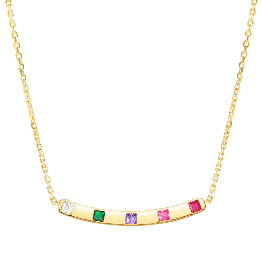 CARISMATICA necklace 925 sterling silver fine cz. Yellow Gold (PLATE) MIXED