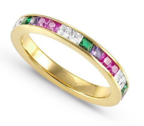CARISMATICA ring 925 sterling silver cz fin. Yellow gold MIXED Size 15