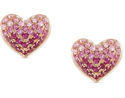CRYSALIS earrings 925 sterling silver BI-TONE fin. cz Heart