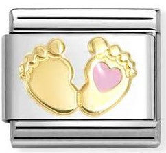 030272/85 Classic steel, enamel, 18k gold PINK foot