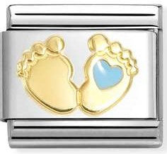 030272/86 Classic steel, enamel , 18k gold BLUE foot