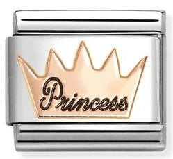 430202/34 Classic steel, enamel, 9k rose gold Crown princess