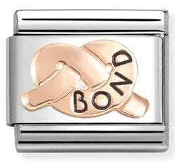 430202/39 Classic steel, enamel ,9k rose gold BOND knot