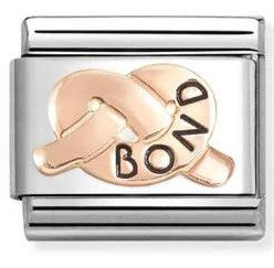430202/39 Classic steel, enamel, 9k rose gold Bond