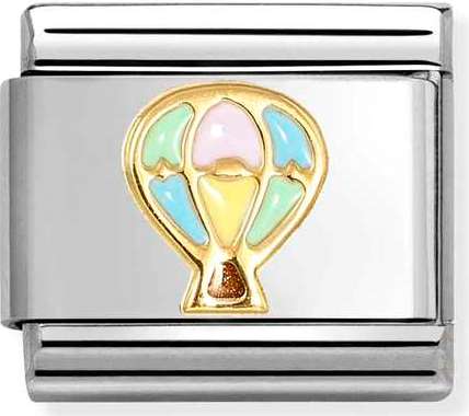 030285/66 Classic steel, enamel, 18k gold Hot Air Balloon