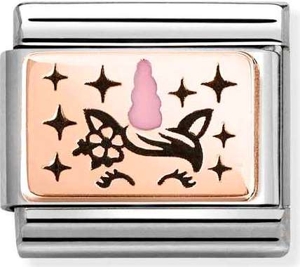 430204/03 Classic steel, enamel,9k gold Unicorn Horn