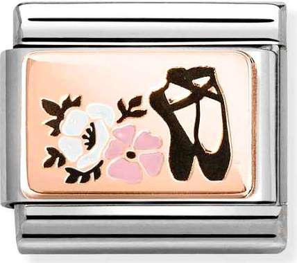 430204/05 Classic steel, enamel,9k gold Ballet Shoes