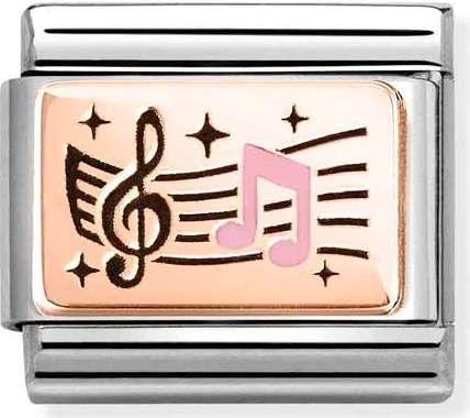 430204/06 Classic steel, enamel,9k gold Musical Notes