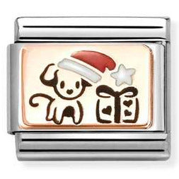 430204/07 Classic PLATES (IC) steel, enamel and bonded rose gold ( Dog with gift pack)