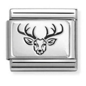 330111/52 Classic PLATES steel and 925 Stags Head