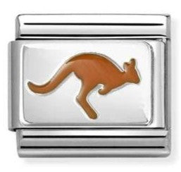 330206/46 Classic S/Steel, 925 sterling silver, enamel Kangaroo