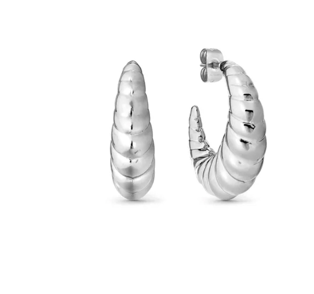134317 001 ECCLECTICA EARRINGS, PUFFY HOOP
