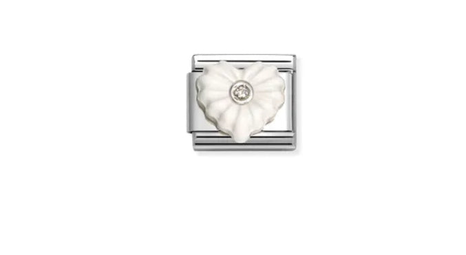 COMPOSABLE CLASSIC LINK WHITE CRIMPED HEART